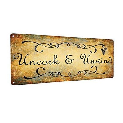 Uncork and Unwind Metal Sign, Bar Decor, Country Decor, Kitchen Decor 