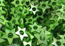 Shell Beads Mother of Pearl Pear Green Star  22mm forJewellery Making - 1 String