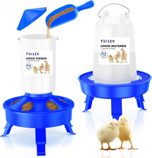 Top Filling Chick Feeder and Waterer Set with Scoop, 0.4Gal Chick Feeder and 0.4