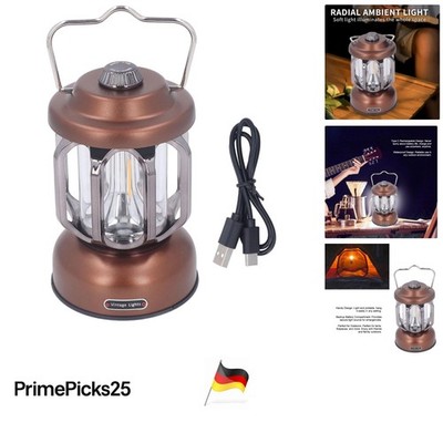 Retro LED Campinglaterne wiederaufladbar vintage 3 Modi dimmbar