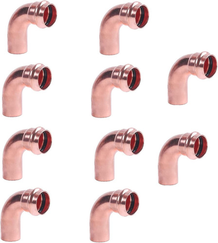 Copper Elbow 1/2 Inch Threaded x Press 90 Degree Fitting Copper Color