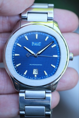 Piaget Polo Date GORGEOUS Blue Dial Automatic Men's Watch Ref P11268 Bracelet