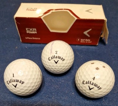 3 x CALLAWAY CXR POWER GOLFBÄLLE COMPETITION GEBRAUCHT MIT ORIGINAL HÜLLE/BOX