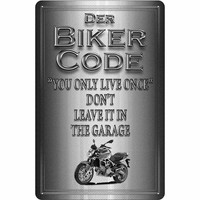 Blechschild 30X20 Cm Motorrad Biker Code You Only Live Once Auto Garage Werkstat