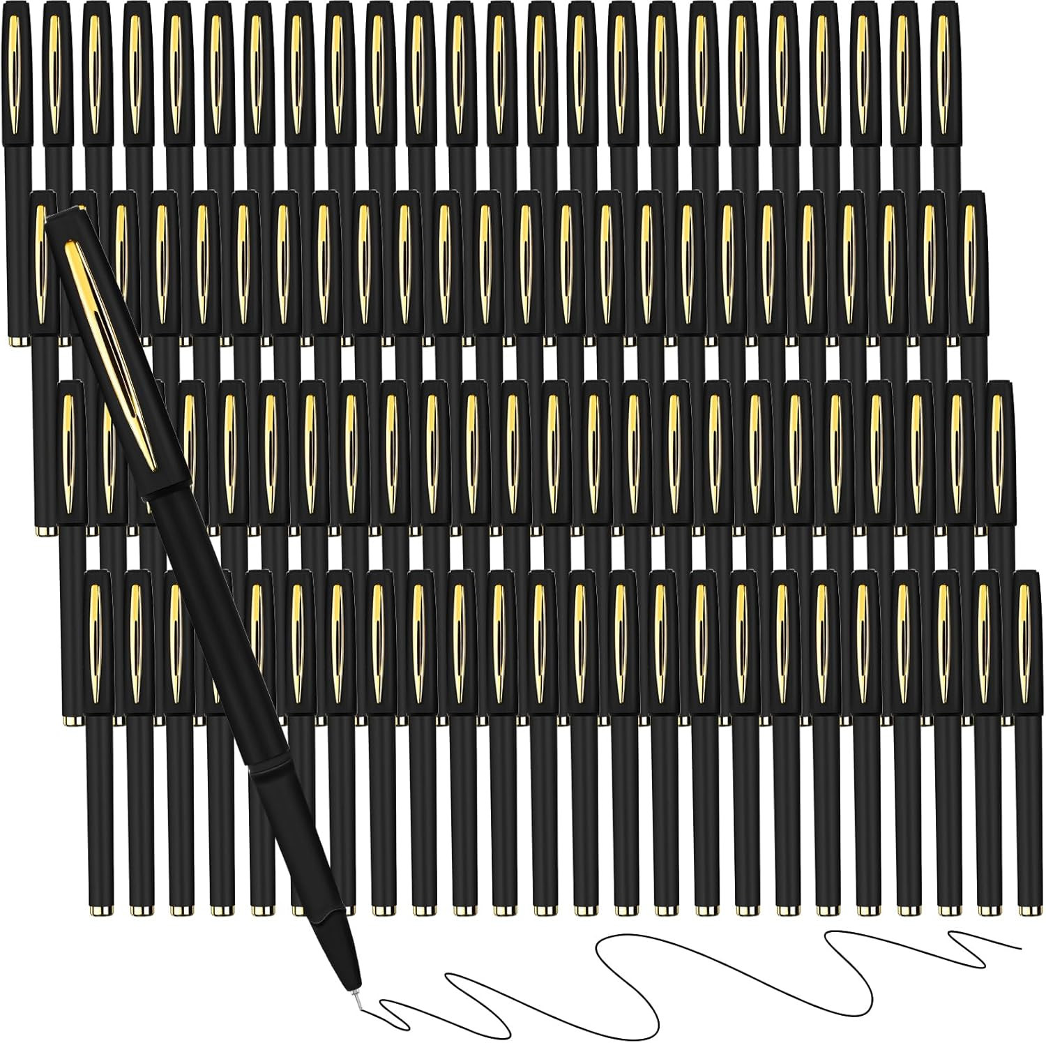 120 Pcs Black Gel Ink Pens Rollerball Bulk Ultra Fine Point Roller Ball Gel Pens