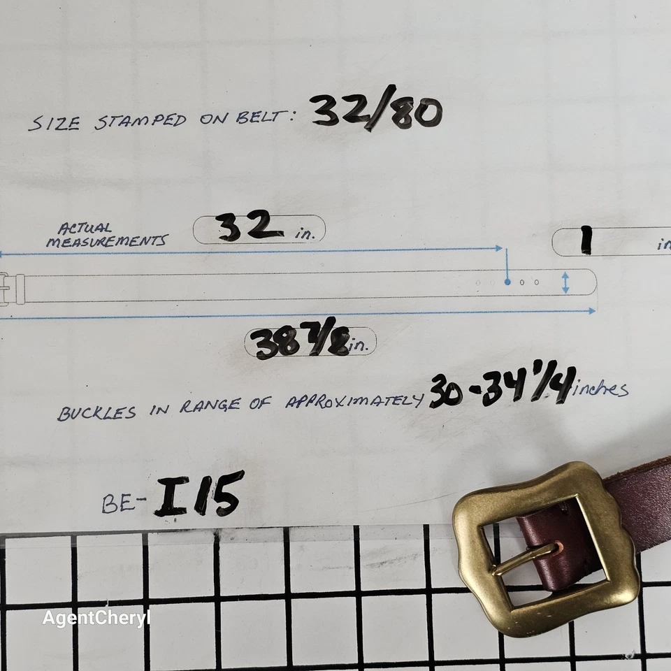 POLO RALPH LAUREN Talla 32 30-34" Latón Dorado Hebilla Concho Cuero Marrón Logo RL  Foto 2 de 4