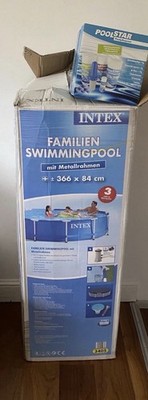 Swimmingpool mit Metallrahmen, 366cm Durchmesser, 84cm Höhe, Komplettes Zubehör