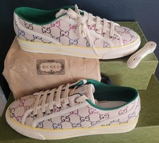 NEW GUCCI TENNIS 1977 CRYSTALS "OFF-WHITE ECRU CRYSTAL" GUCCI 34.5 US 4.5