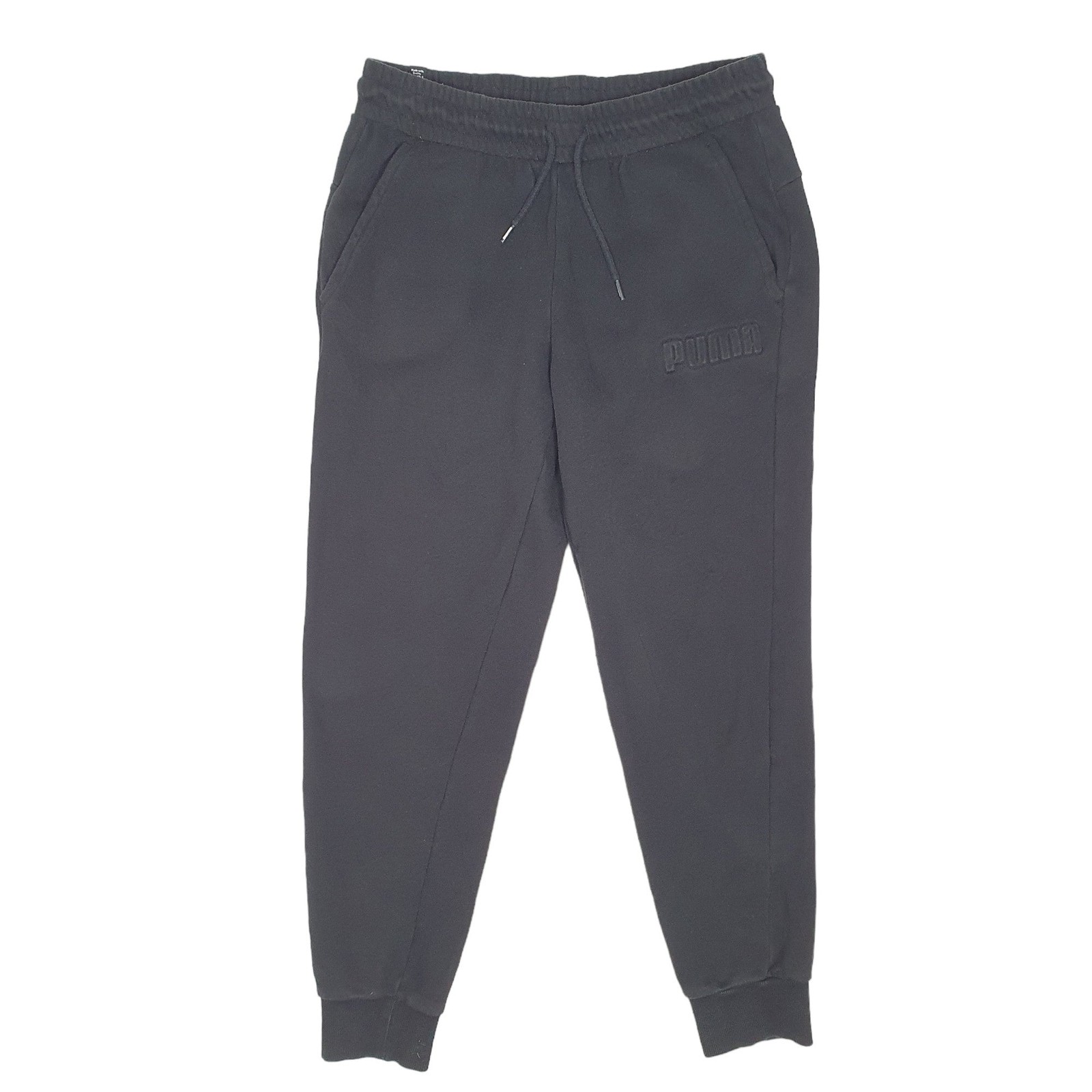 PUMA Jogger Trousers Cotton Black Mens W32 L27
