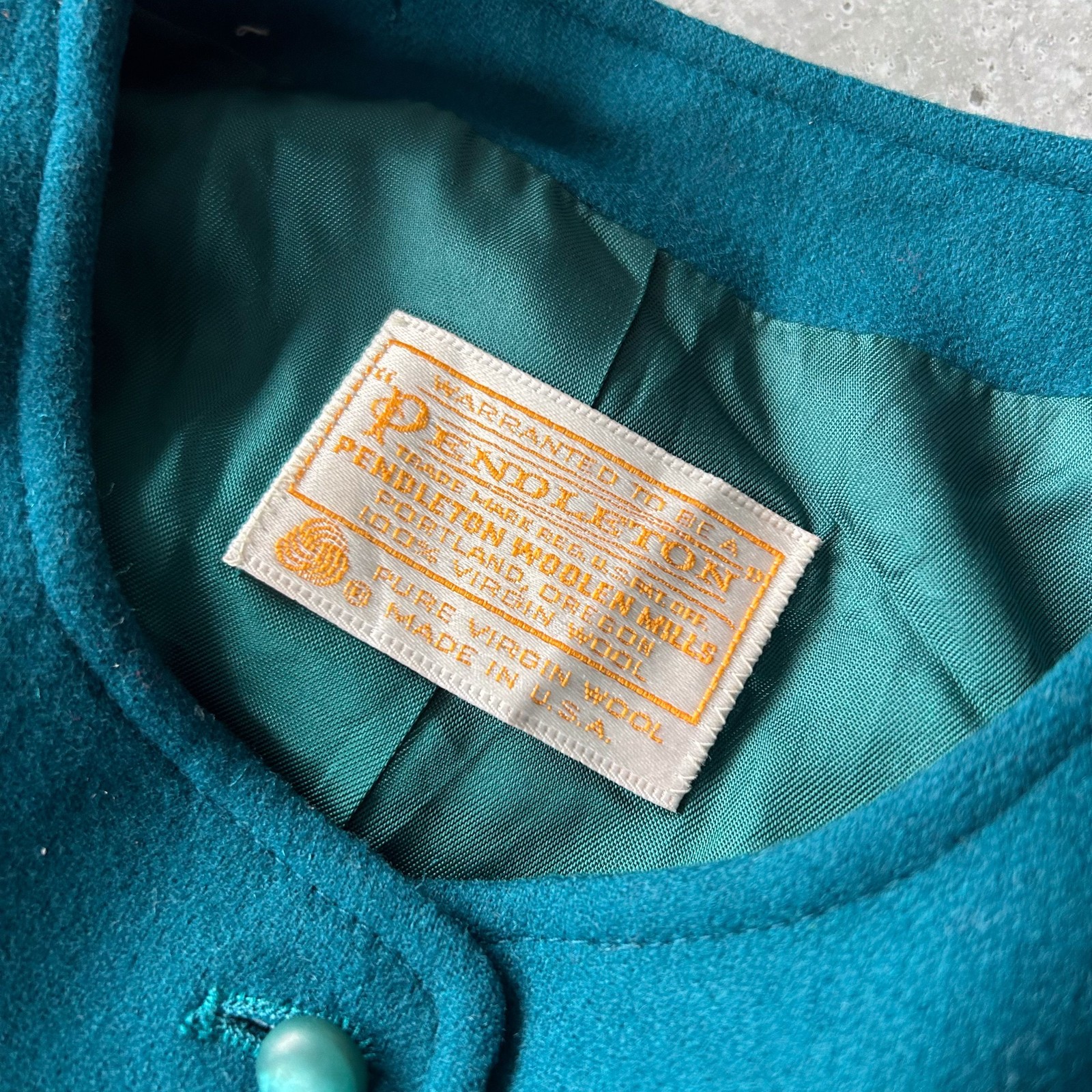 Teal Pendleton Wool Cropped Jacket - image 3