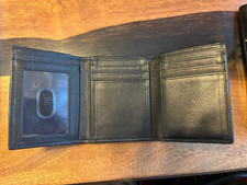 Identity Stronghold Mens Leather Trifold Wallet RFID Blocking Black Wallet NEW