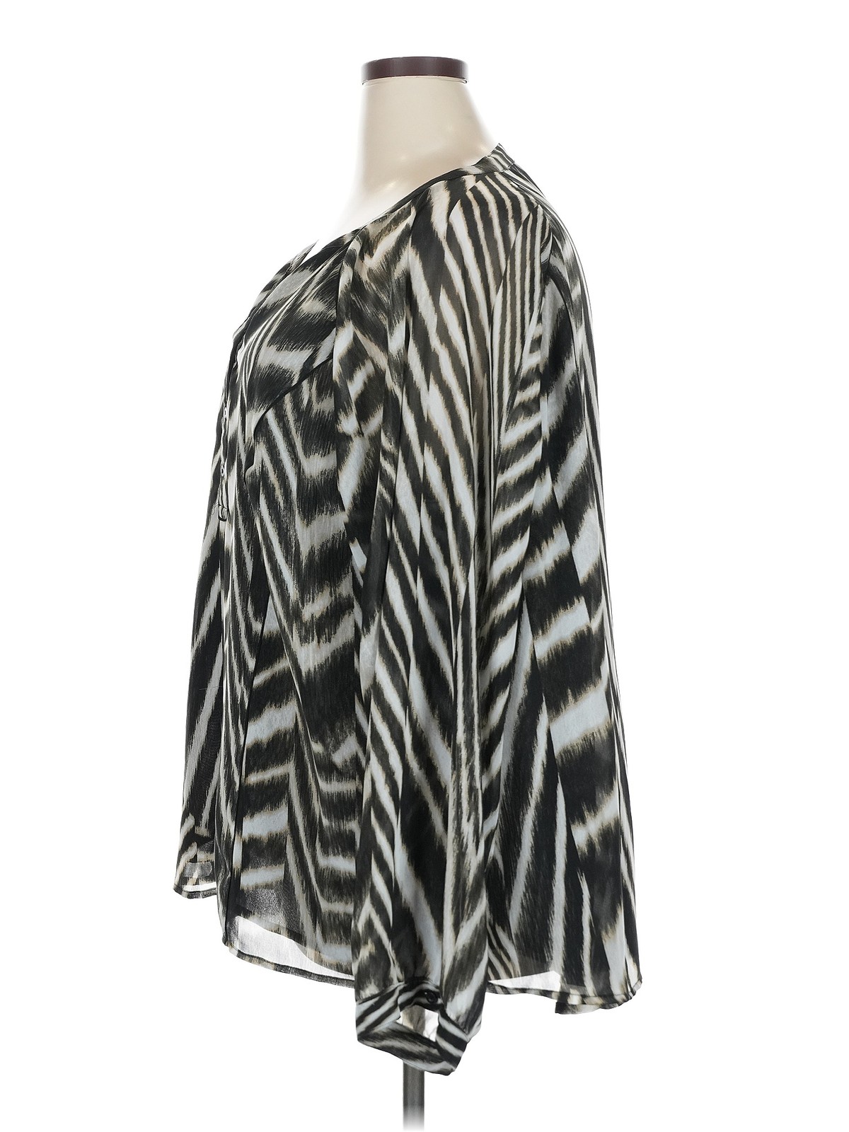 Calvin Klein Women Black Long Sleeve Blouse 2X Plus thumbnail 4