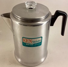 vintage WEAR-EVER aluminum 14-cup Coffee Pot PERCOLATOR unused NOS 7pix