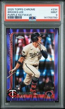 2025 TOPPS CHROME PURPLE RAYWAVE #234 BROOKS LEE 62/250 PSA 9