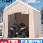 10x10 ft Portable Heavy Duty Outdoor Storage Shed with Roll-up Door & Vent-Khaki