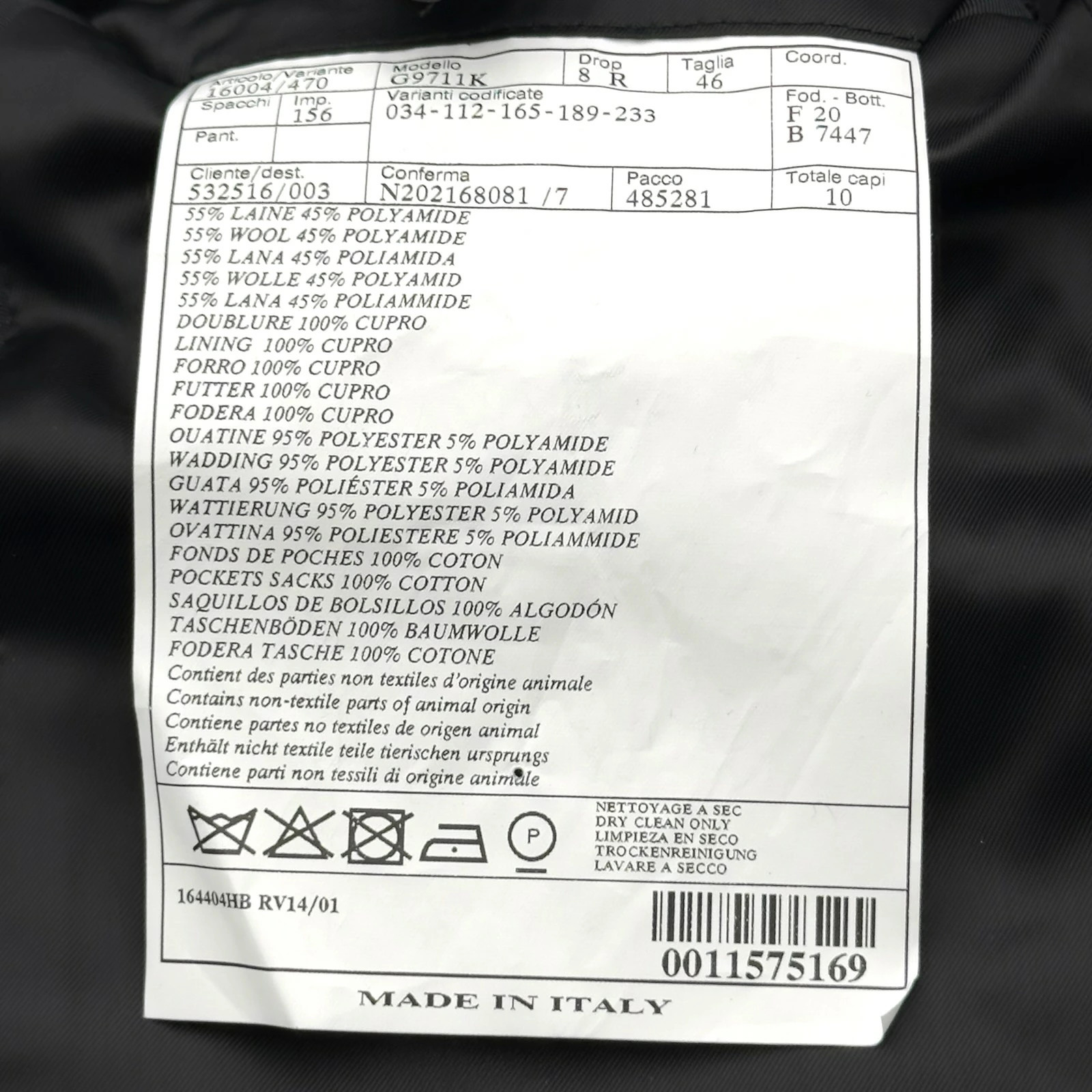 Hermes HERMES Check Pattern Tailored Jacket Black… - image 9