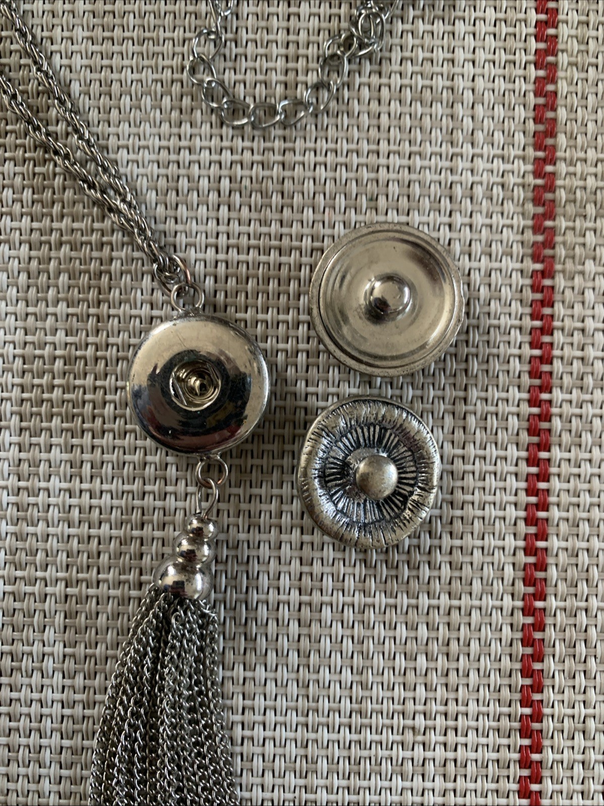 Snap Interchangeable Necklace 36” + Rhinestones T… - image 3