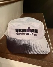 Ironman 5 Panel Hat Cap White Purple Adjustable Santa Rosa Boco Gear Finisher