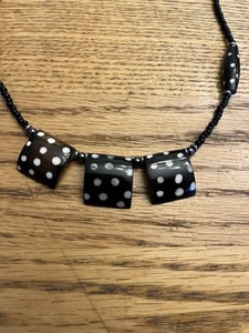 Handmade Bead And Bone Necklace 21” Long Beautifully Made And Sturdy