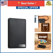 GAZELLE 1TB Portable External Hard Drive USB 3.0 Type-C Ultra Slim for PC Mac
