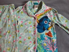 Finding DORY Pajamas Girls 4T Button Down Shirt Pants Winter Fleece Pjs