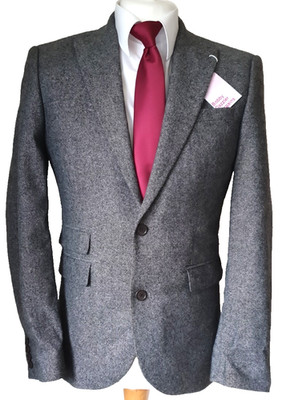 Next Herren Blazer Sakko aus gefilzter Wollmischung SLIM FIT 38''R Grau Mix