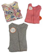 Wonder Nation Sleep  Play Lot 3 Footed Mitten Pajamas Newborn Cotton