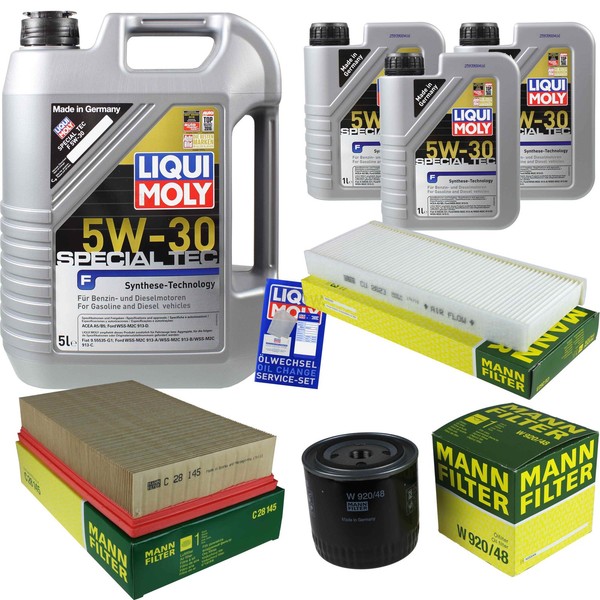 Mann Inspektionspaket 8L Liqui Moly Special Tec 5W-30 FüR Nissan NP300 Navara-image