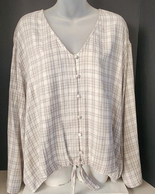NEW Plus Size LANE BRYANT Lightweight Brushed Knit Front Tie Hi Lo Shirt Size 20