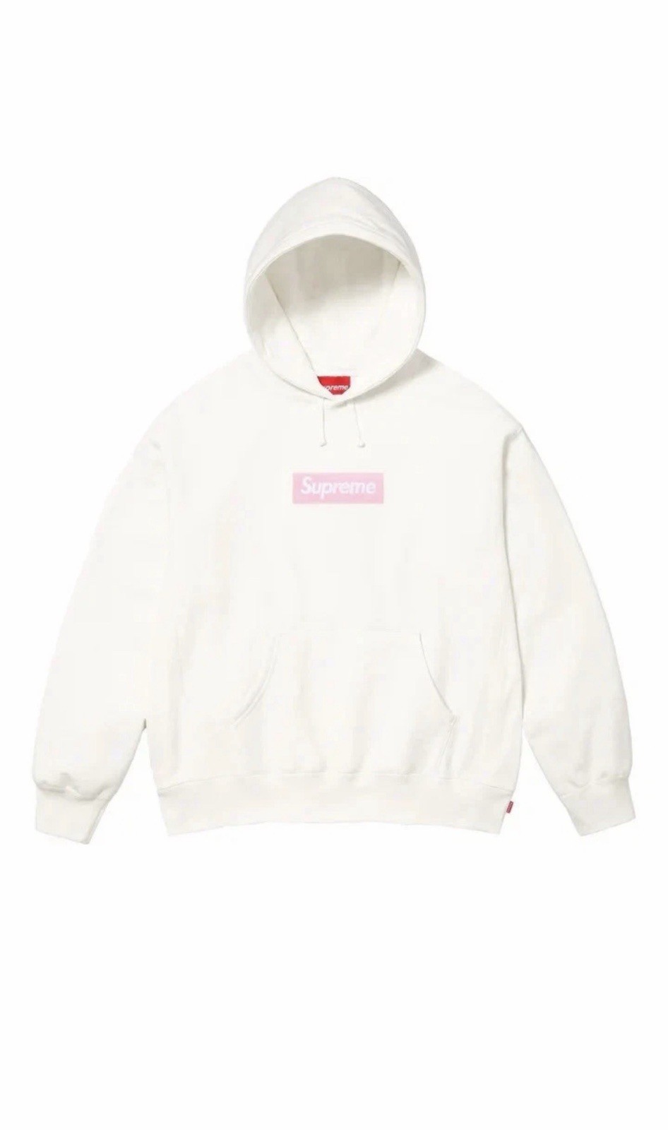 Supreme Box Logo Hoodie White Pink Hooded Sweatshirt FW25 2025 Size XXL 2XL thumbnail 4