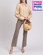 RRP €380 MCQ By ALEXANDER MCQUEEN Crinkle Slim Trousers Size S Linen Blend