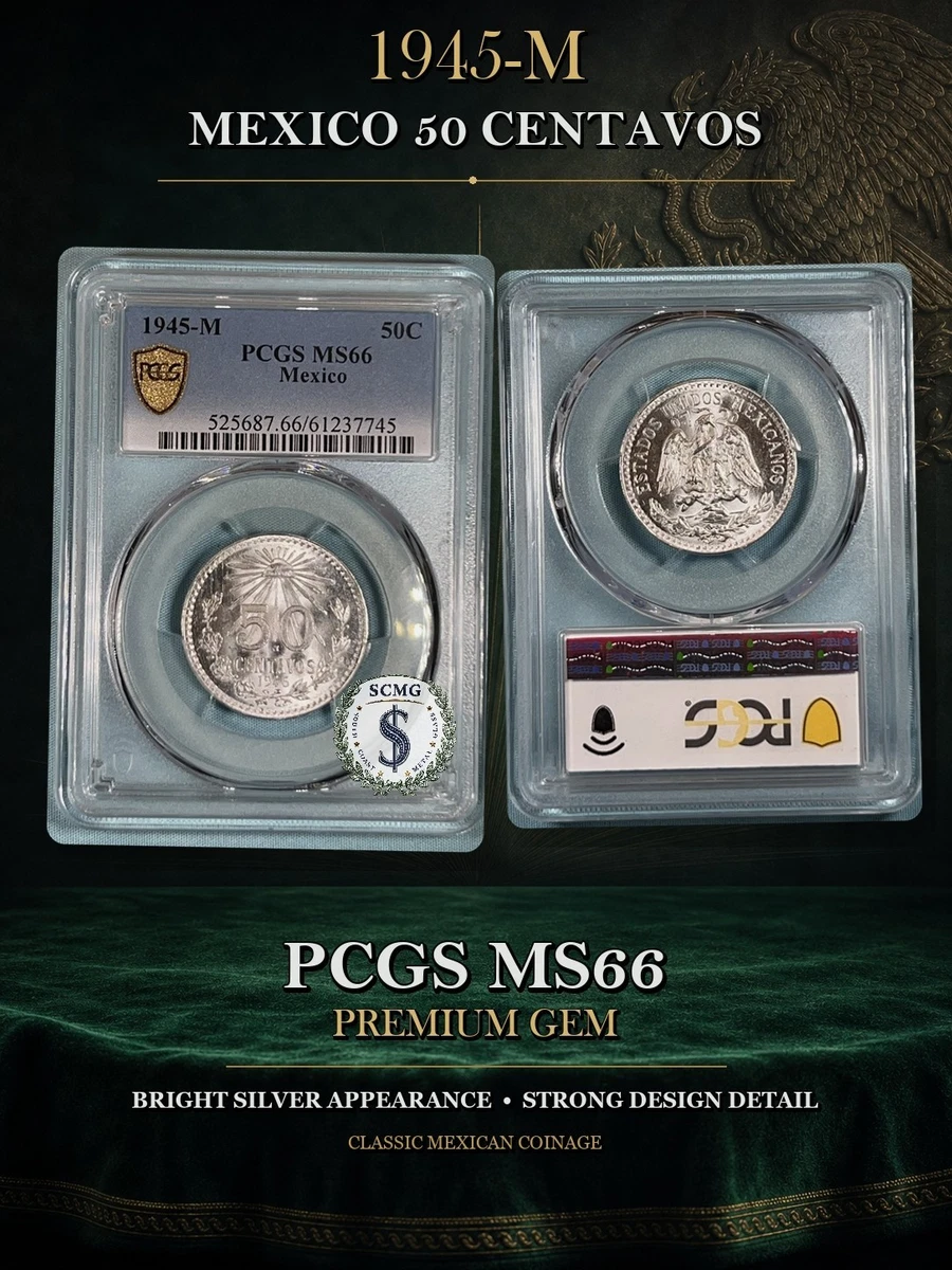 Centavos Grade MS 66 Silver Mexican Coins (1905-Now) 50 for sale