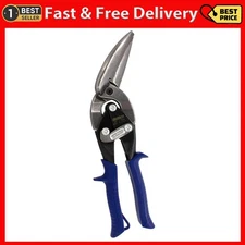 MIDWEST Power Cutters Long Cut Snip - Straight Cut Offset Tin Cutting Shears wit