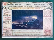 CALEDONIAN & LONDON NORTH WESTERN RAILWAYS ADVERTISING CARD DELIGHTFUL!