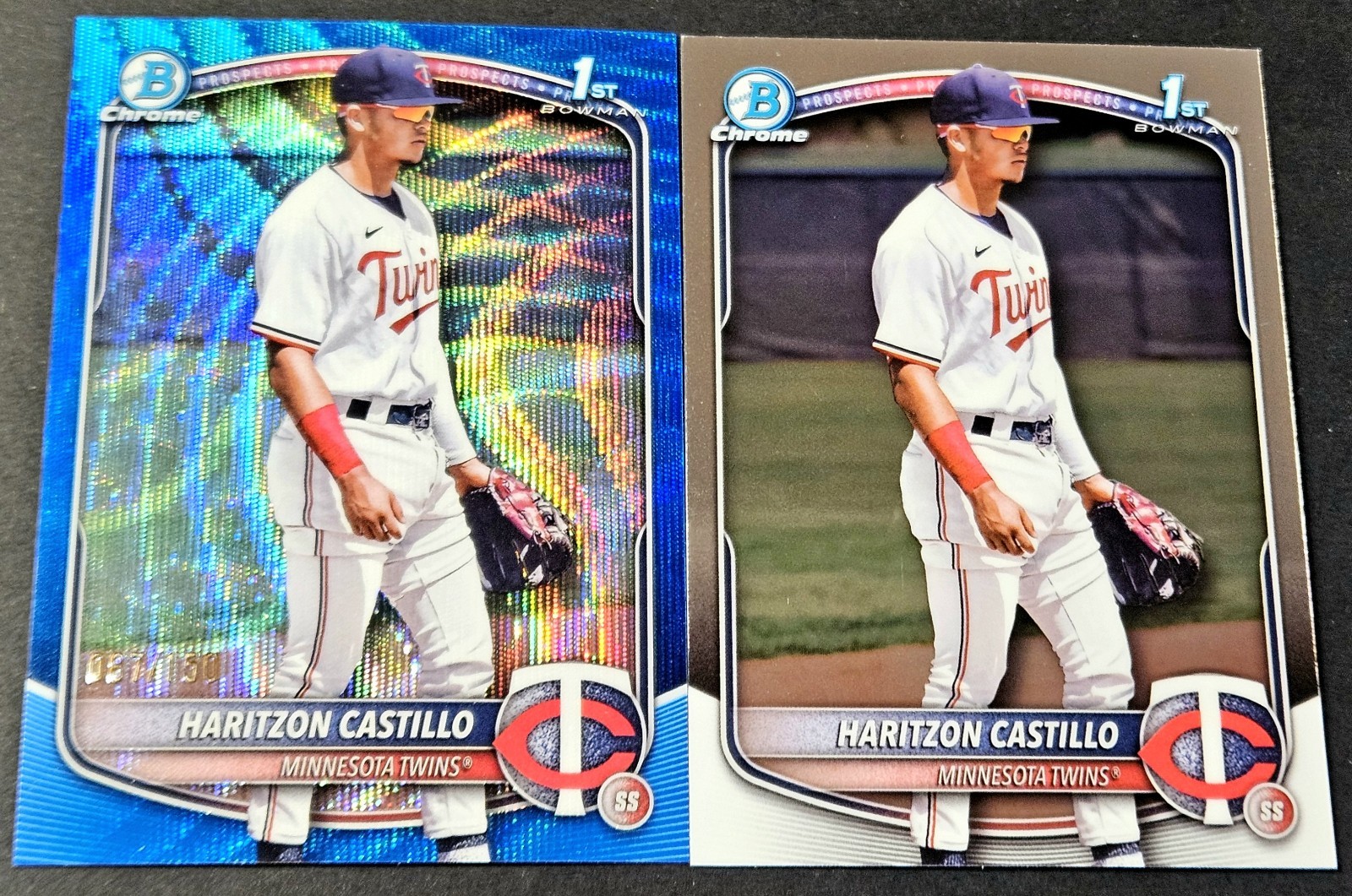 2025 Bowman Chrome 1st Blue /150 Haritzon Castillo Refractor #BCP-161 Twins