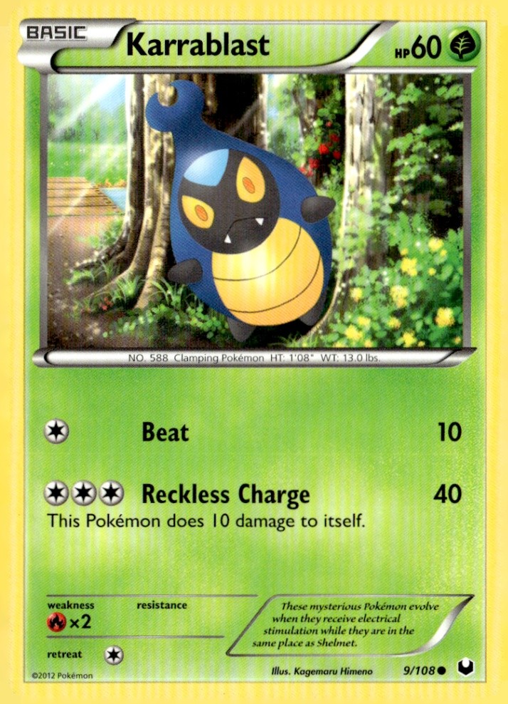 Karrablast Common Dark Explorers 9/108 Pokémon TCG
