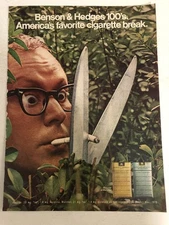 1970 Benson And Hedges 100s Cigarettes Print Ad Vintage Advert  pa10