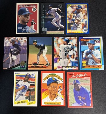 Nice Lot of 10 different KEN GRIFFEY JR Cards from 1989-2000 Rookie RC