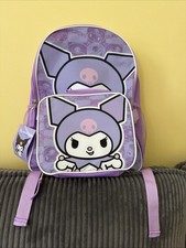 Sanrio Kuromi 16" Backpack and Detachable Lunch Bag Set Purple Girls NWT