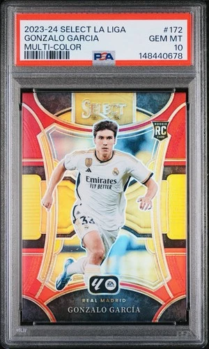 2023-24 PANINI SELECT LA LIGA GONZALO GARCIA #172 MULTI-COLOR PRIZM SP RC PSA 10