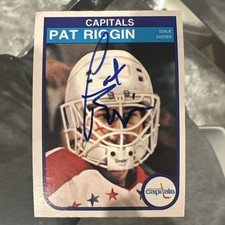Vintage Hockey Card Autograph Pat Riggin 
