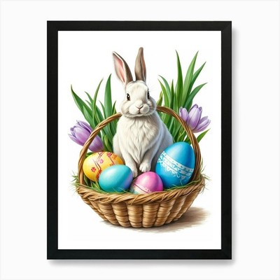 Easter Bunny 5 Art Print Framed Wall Art Poster Canvas Print Picture