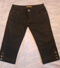 Damen Jeans Jeanshose Dreiviertel Schwarz Neu Gr. 42