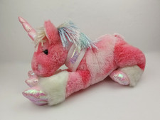 Vtg Animal Alley Hot Pink Iridescent Unicorn Yarn Mane Stuffed Plush Toys R Us