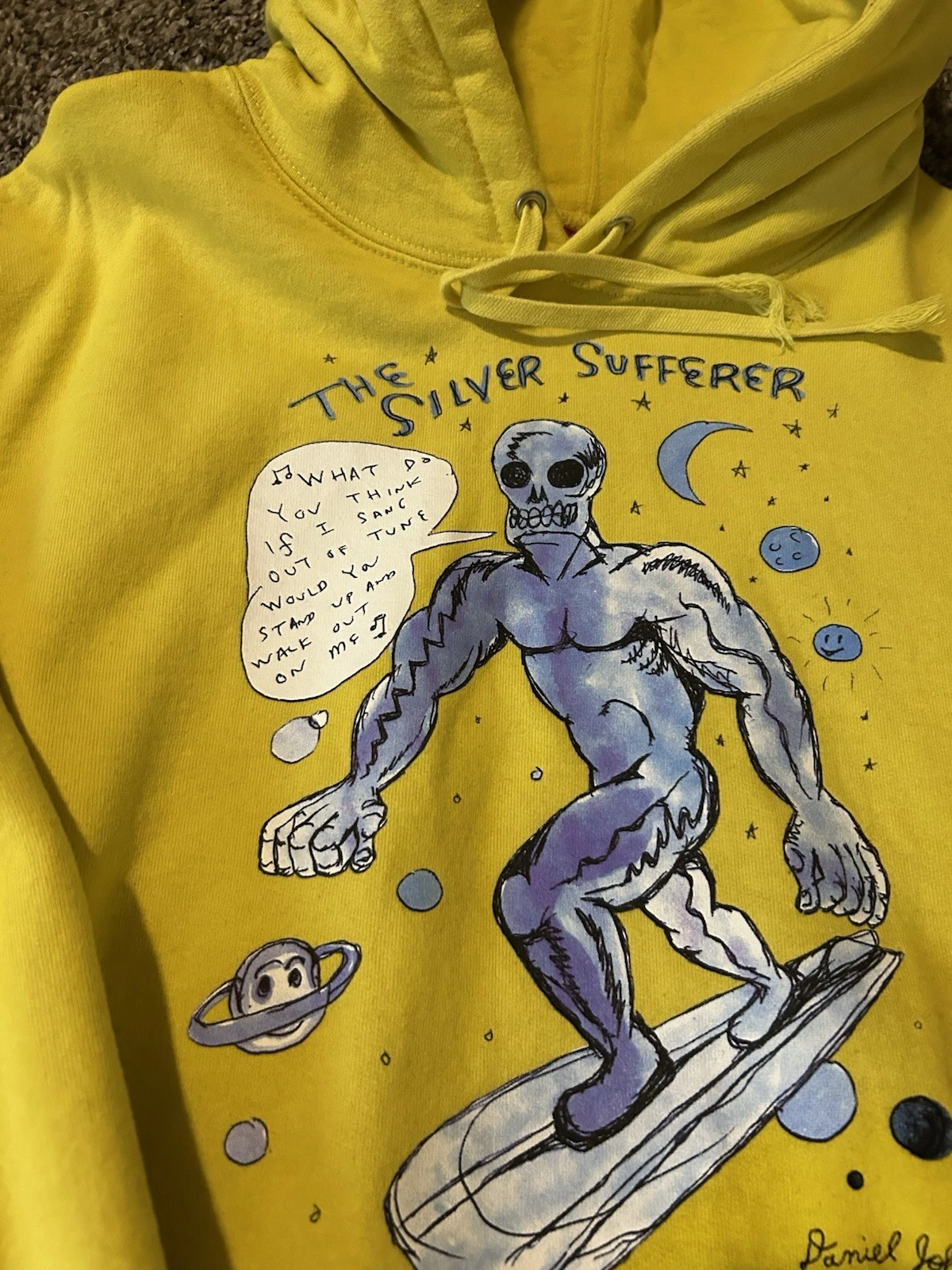 Supreme Daniel Johnston Silver Surfer Felpa con Cappuccio Giallo Medium