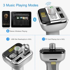 Car Wireless FM Transmitter 3.4A Dual USB Charge Hands-free Call Car MP3 Play...