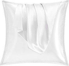 Vielit 2er Set Satin Kissnbezug 80x80 mit Zip,Weich wie EIN Silk Pillowcase,wie