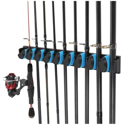 Durable Wall-Mounted Fishing Pole Holder for 9 Rods - Ultimate Gear Organizer