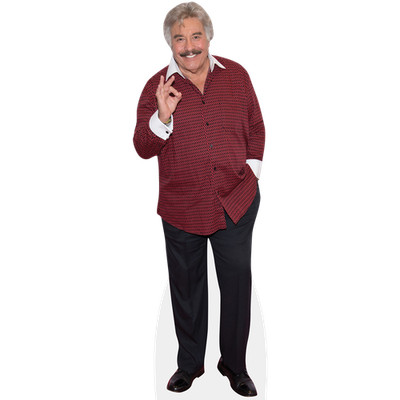 Tony Orlando (rotes Top) lebensgroßer Ausschnitt