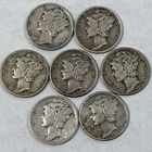 Lot Of 7 1945 Mercury Dimes One Is a 1945d